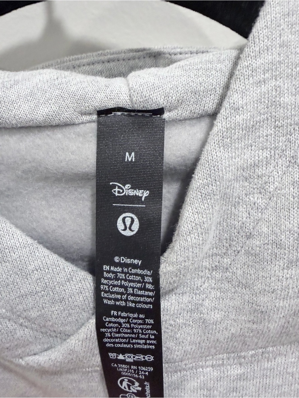 Disney x Lululemon Mickey Mouse Steady State Pullover Hoodie - Gray / Size M - Picture 4 of 4
